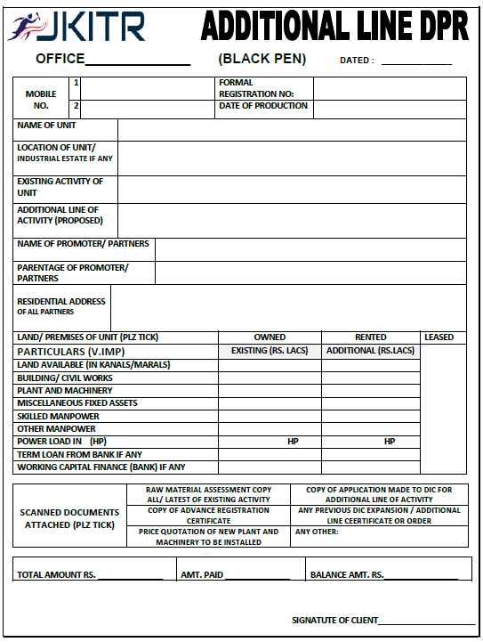 DETAILED PROJECT REPORTS (DPR, MSME)